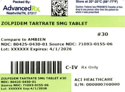 Zolpidem Tartrate 5mg 80425-0430-01.jpg Zolpidem Tartrate 5mg #30 - Zolpidem Tartrate 5mg 80425 0430 01